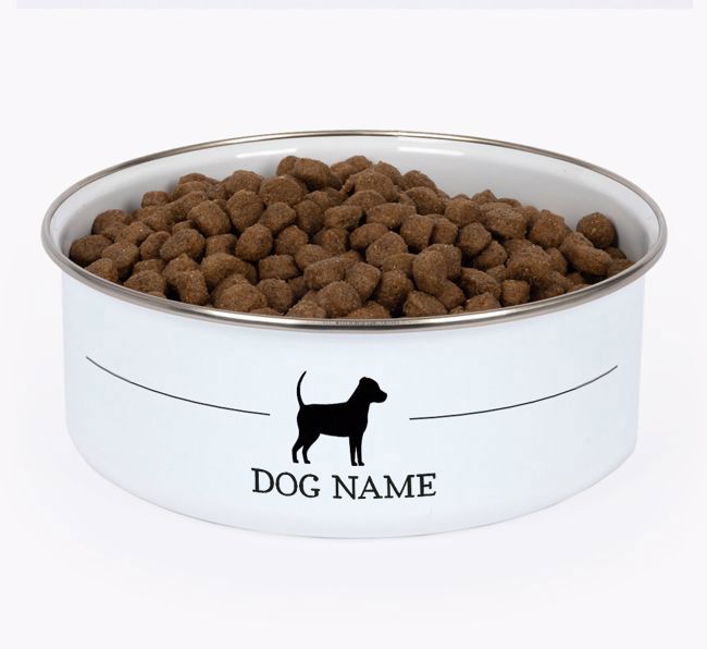 Silhouette: Personalised {breedFullName} Enamel Dog Bowl